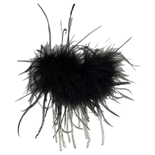 超仙羽毛流苏发夹女2025新款高级感后脑勺盘发鸭嘴夹抓夹头饰发卡