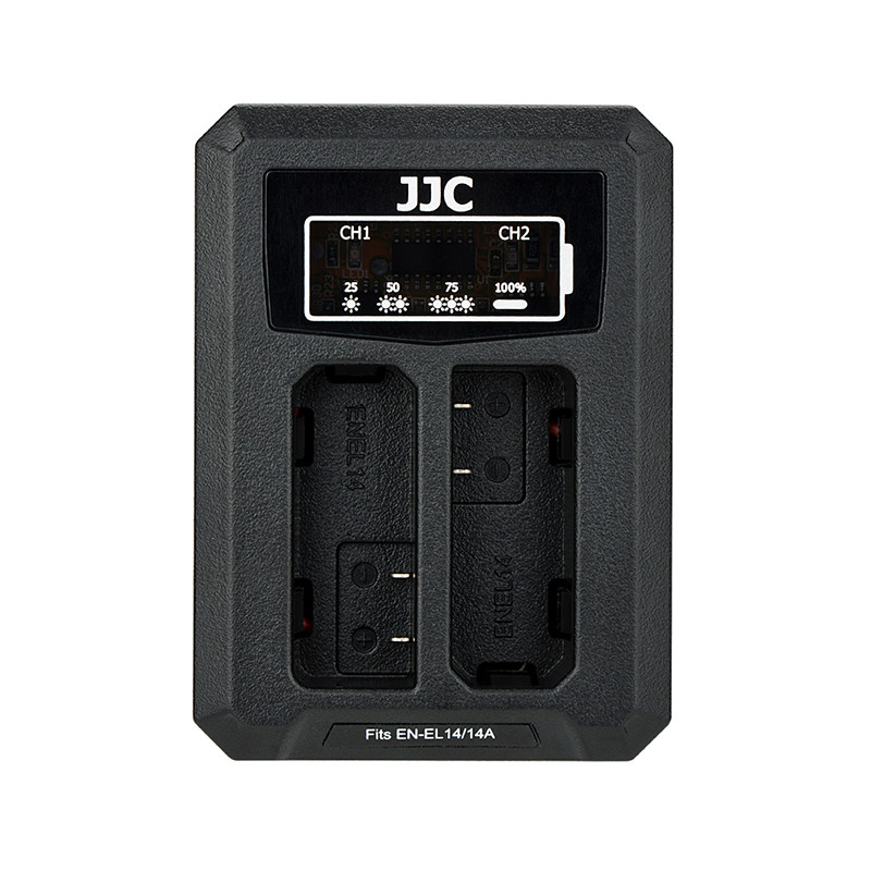 JJC适用于尼康EN-EL14电池充电器D5300 D3200 D5200 D3400 D5600 d3500 D3300 D3100 P7100相机座充单反配件