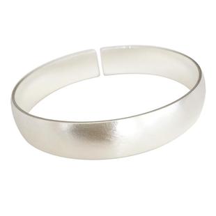 预言实心重工999足银手镯女纯银饰品情侣银镯子年轻男款简约现货