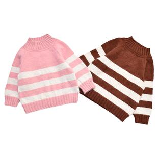 【简约羊绒线条纹衫】机器领 从领口往下编织条纹衫毛线材料包