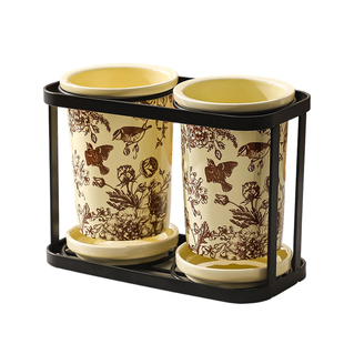 陶瓷筷子筒家用置物架厨房用品创意筷子桶沥水高级感餐具收纳筷笼