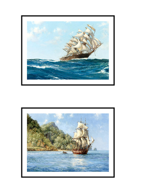 现代简约帆船装饰画一帆风顺挂画