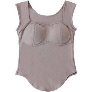 保暖背心女款带胸垫德绒秋冬新款无痕修身低领少女免穿文胸内衣女