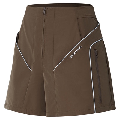 弧线分割反光条休闲短裤