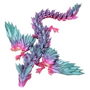 3D打印飞龙带翅膀模型关节可动中国龙摆件BJD同款创意儿童玩具龙