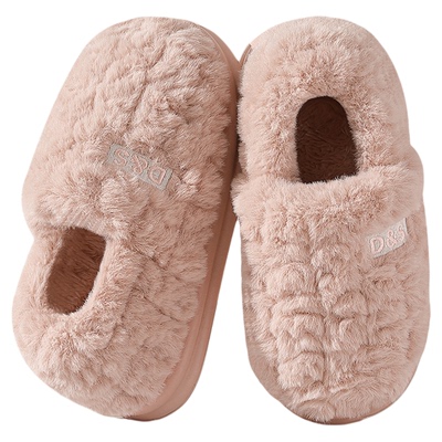 红豆棉拖鞋女款冬季2025新款家居室内包跟保暖毛绒棉拖鞋男士冬天