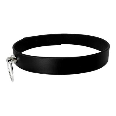 蕾塞同款拉环项圈真皮女