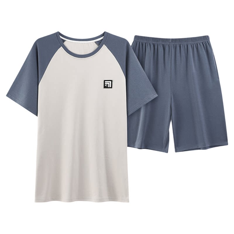 夏季男士睡衣短袖家居服大码套装