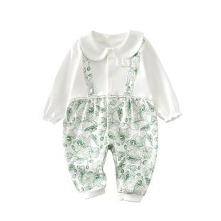 婴儿衣服春秋纯棉连体衣开春三月龄宝宝贴身女宝a类9春季超萌66码