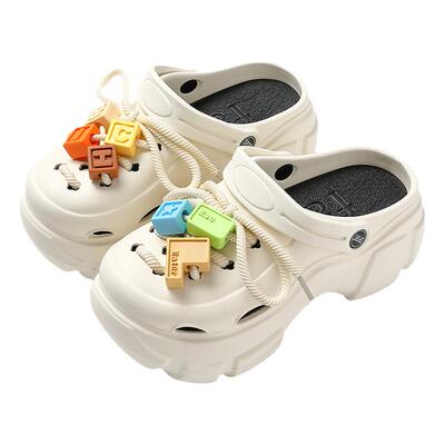 积木鞋带洞洞鞋女款2025新款夏季