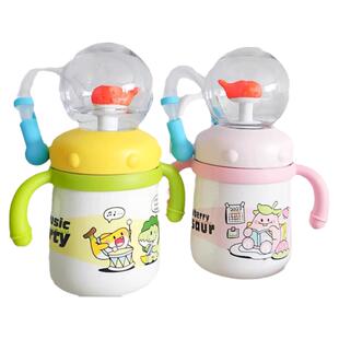 可萌贝比儿童趣味水杯保温潜水杯喝水神器喷泉水杯吸管杯儿童水杯