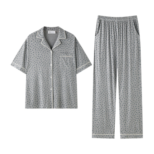 曼系“田园梦境”短袖长裤春季睡衣女时尚ins风气质莫代尔家居服