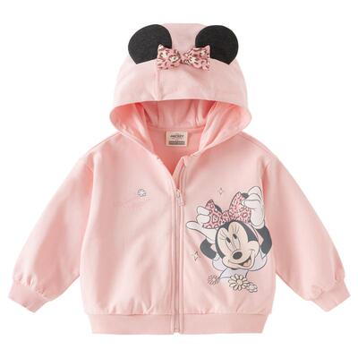 迪士尼IP戴维贝拉女童连帽外套2026新款春装儿童A类外衣宝宝上衣