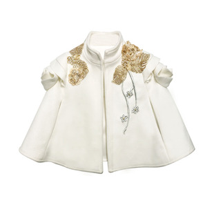 Colado披风女童钢琴表演服公主裙儿童主持人礼服冬季披肩斗篷大衣