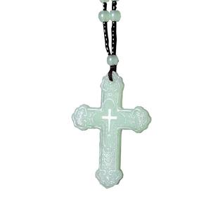 和田玉十字架吊坠挂件十字架合成玉石项链男女礼物生日礼物