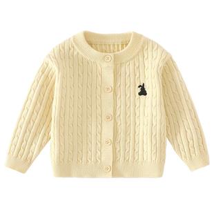 班喜迪女童毛衣开衫秋冬新款宝宝针织红色上衣冬季儿童过年拜年服