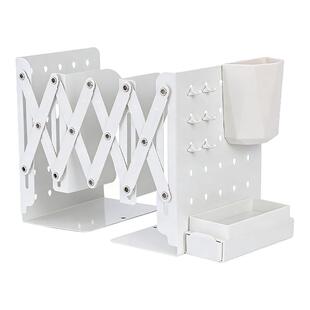 日本书立桌面书立架可伸缩洞洞板一体书桌置物架书夹固定书本书架挡板学生教室书本收纳桌面收纳架阅读架