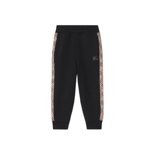 【24期免息】BURBERRY 儿童 格纹装饰棉质慢跑裤 多色