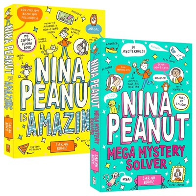Nina Peanut 妮娜·皮纳特系列1-2 全彩漫画桥梁书 幽默搞笑校园成长故事 8-12岁 青少年英语课外读物 英文原版进口儿童图书