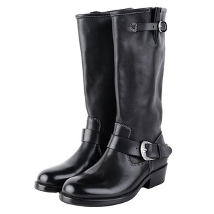 IORE理想矿石设计师 质感进口Bonaudo小牛皮低跟中筒靴工程靴短靴