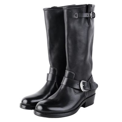 IORE进口小牛皮低跟中筒靴工程靴