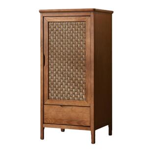 北欧藤编实木原木色客厅高低储物柜客栈民宿日式小户型组合套装