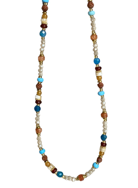 大米饰品】彩色多巴胺天然石串珠项链2025新款锁骨颈链夏天配饰女