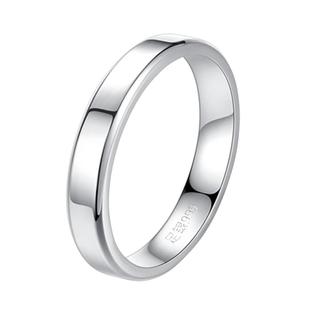 银戒指女纯银999开口闭口情侣对戒简约光面素圈戒指单身戒男女款