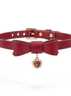 蝴蝶结可爱项圈刻字加长女生