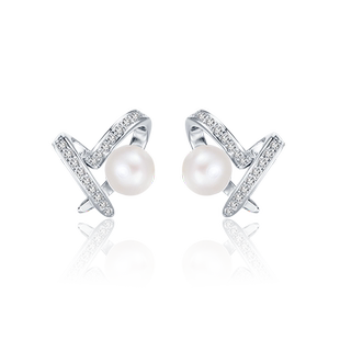 蔻润恋语心愿天然淡水珍珠耳钉银耳饰耳环女京润珍珠礼物送女友