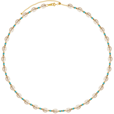 南珠宫S925银淡水珍珠蓝松石