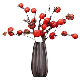 咖色九楞 |人工吹制玻璃花瓶欧式网红百合花瓶富贵竹客厅餐桌摆件