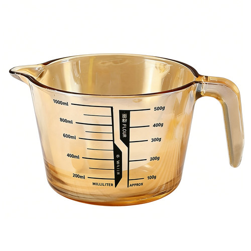 玻璃量杯带刻度杯子烘焙耐高温微波炉加热牛奶有手柄大容量打蛋杯