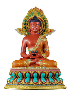 彩绘阿弥陀佛铜像摆件