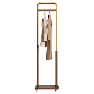 中古风卧室落地挂衣架衣帽架实木次净衣架小型2025新款入户门玄关