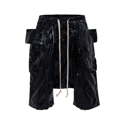 RO刷蜡双环吊裆尼龙薄款哈伦短裤