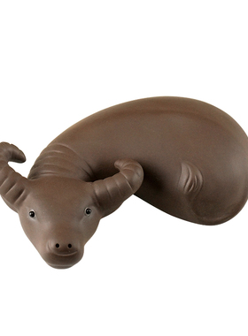 陶瓷牛摆件客厅茶宠紫砂小黄牛