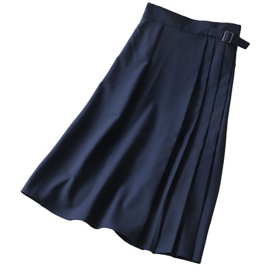 春季通勤半百褶高腰显瘦中长半裙