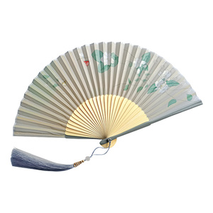 古装折扇中国风扇子旗袍扇汉服女式古典折叠扇随身茉莉花冰丝流苏
