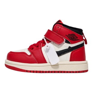 奥莱新年红童鞋儿童运动鞋男童高帮板鞋垫秋冬女童鞋子加绒中大童