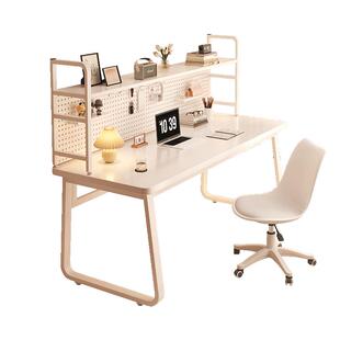 书桌学生家用带洞洞板书架一体学习桌电脑桌子卧室女生简易梳妆台