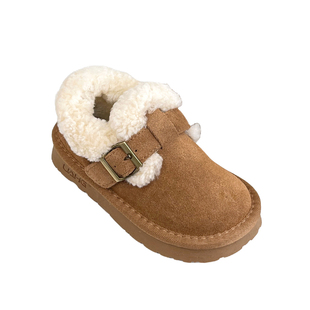 真皮儿童雪地靴女童羊羔毛棉鞋2025冬季新款韩版男童低帮加绒保暖