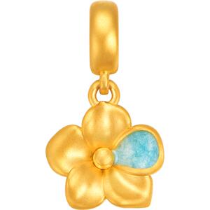 明牌珠宝黄金杏花满枝系列转运珠 硬金吊坠串珠足金女手串AFP1050