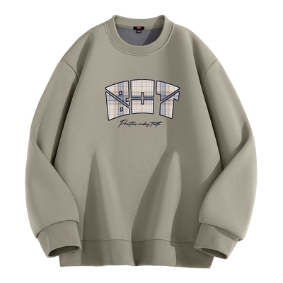 班尼路冬季美式奥粒绒圆领卫衣男