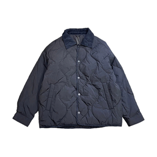 梅一天高级感绗线翻领轻薄款羽绒服男2025冬季新款休闲百搭外套潮