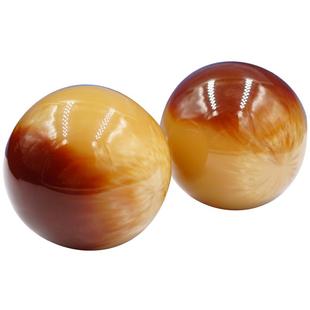 西藏金丝牦牛角手玩球一对实心保健身球把件按摩穴位盘手握球解压