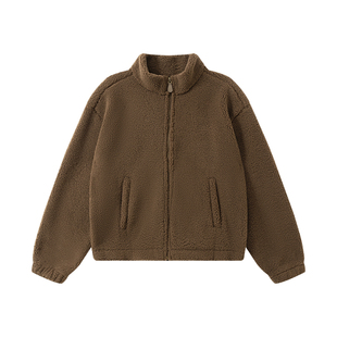 SW速惟羊羔毛外套女秋冬双面加绒保暖短款外套2025新款摇粒绒外套