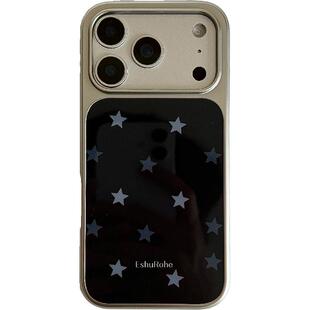 藏蓝新款法式蓝色星星EshuRohe苹果iPhone17promax苹果16小众原创高级感15新品14磁吸银边iPhone Air手机壳