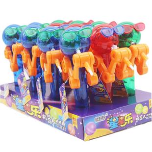 星星乐社会人网红棒棒糖机器人吃糖水果味儿童创意玩具糖果批发