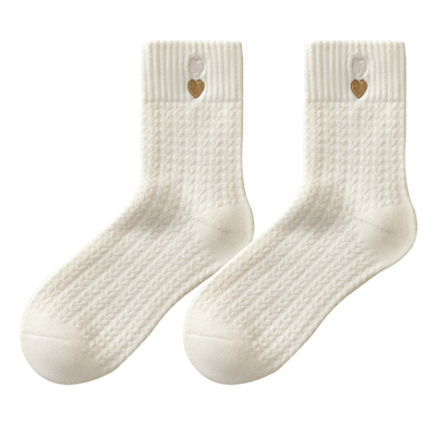 羊毛袜子女保暖中筒袜